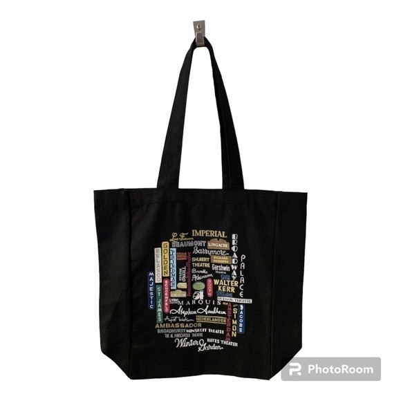 Handbags - NWOT Broadway-themed Black Cotton Canvas Tote Bag